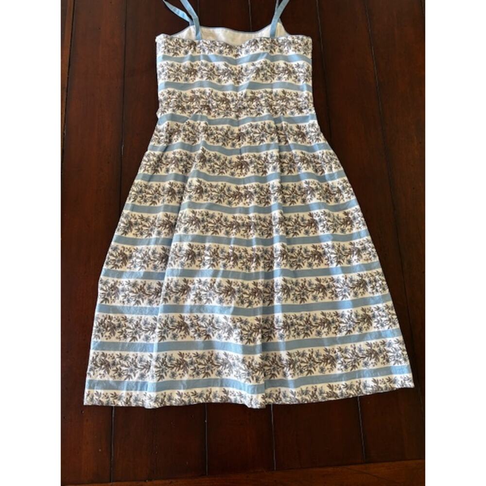 Jessica Howard Sundress Size 12 Blue Cream Floral Pleated Midi Dress